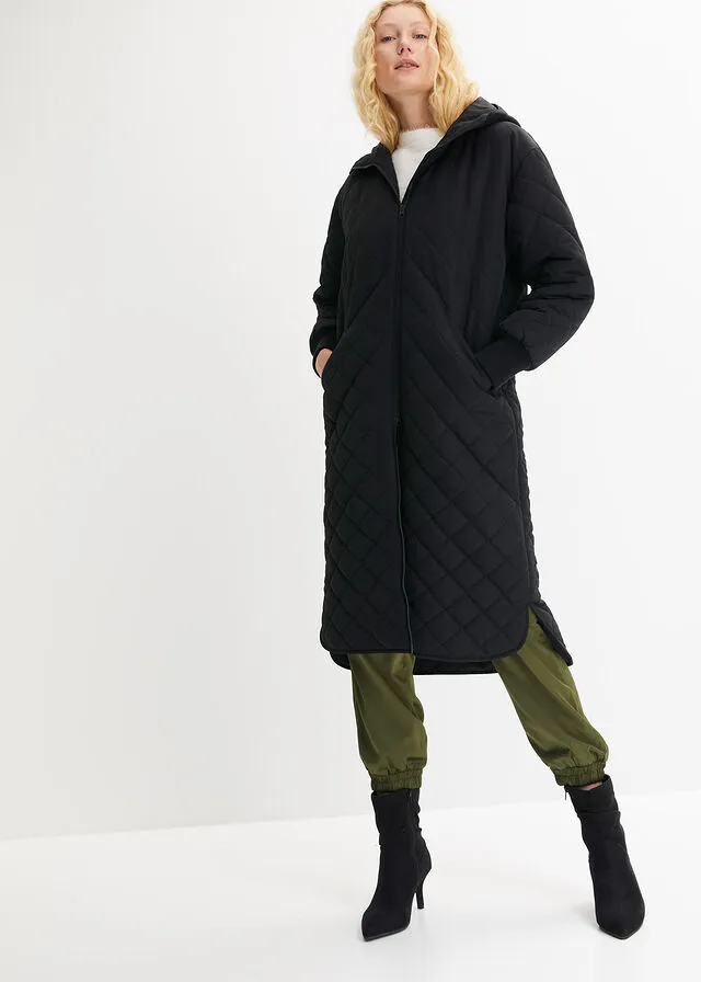 Abrigo acolchado oversize Negro