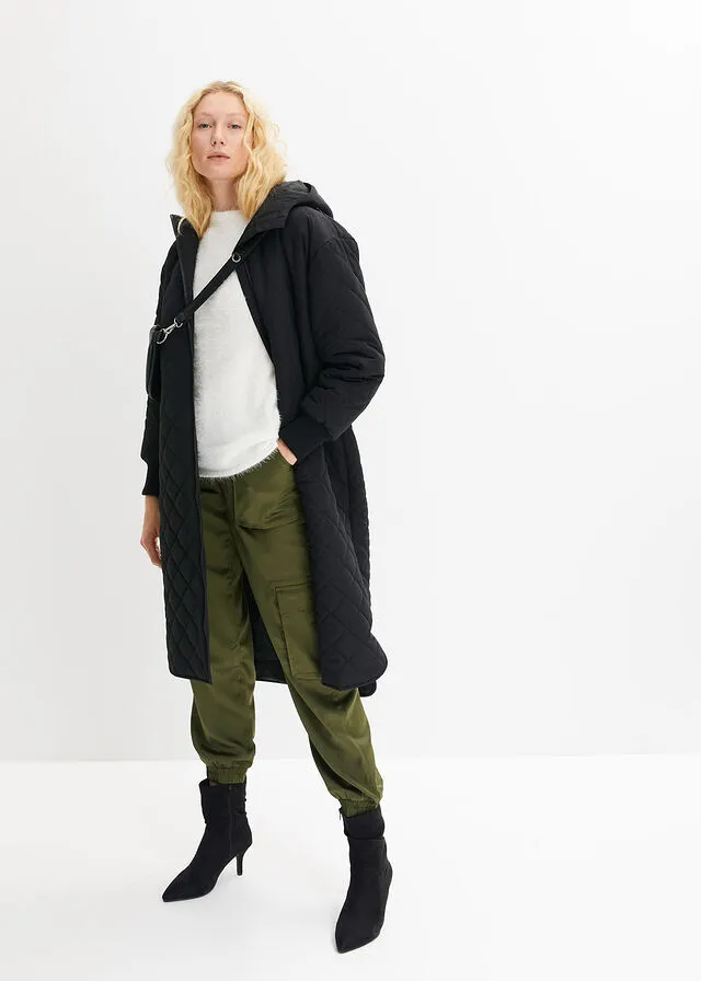 Abrigo acolchado oversize Negro