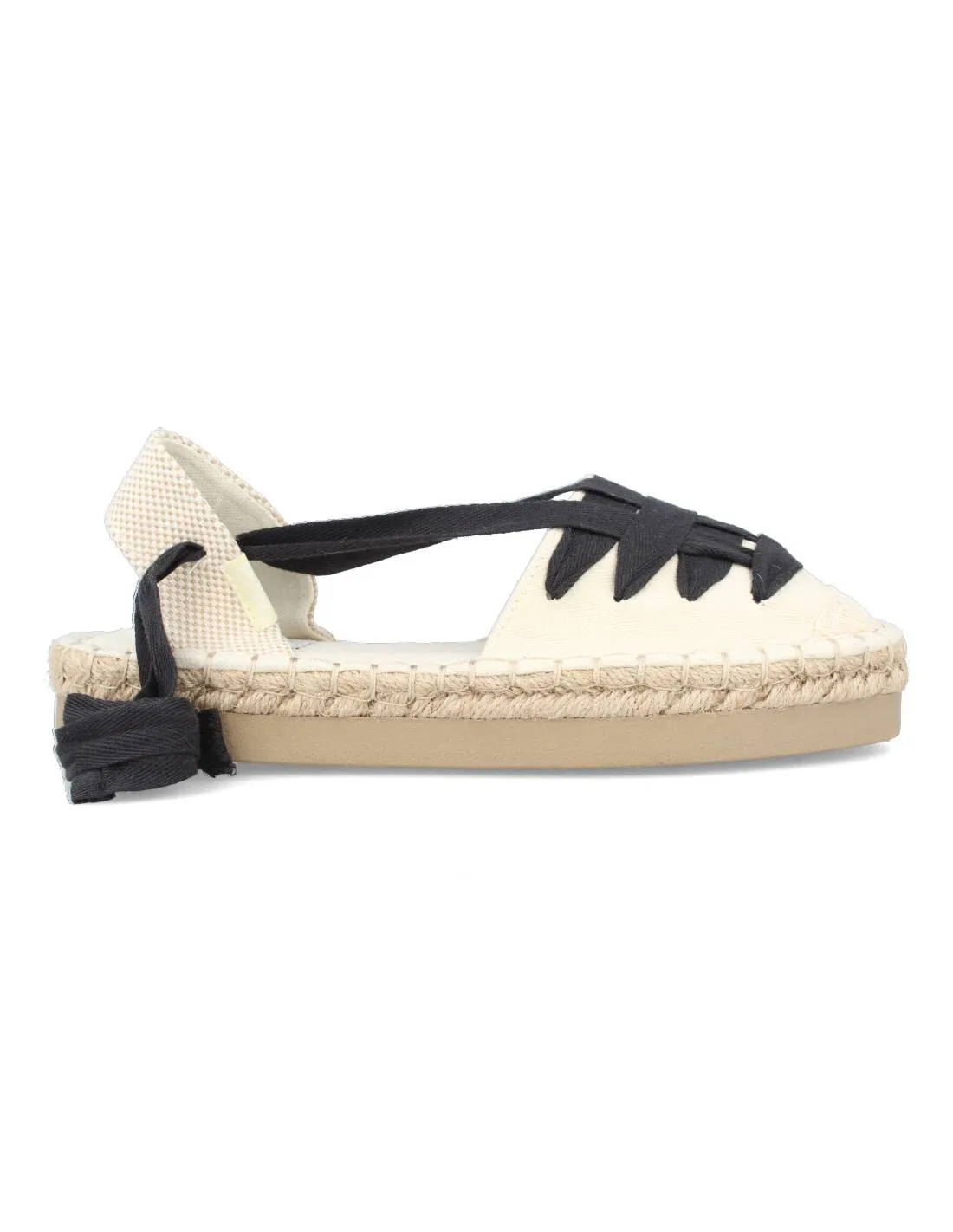 B&W  SANDALIA ROMANA ESPARTO ATADA BEIGE NEGRO
