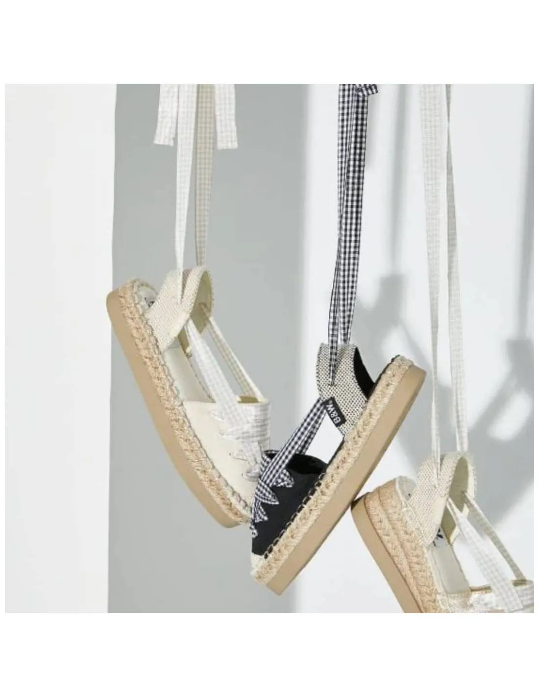 B&W  SANDALIA ROMANA ESPARTO ATADA BEIGE NEGRO