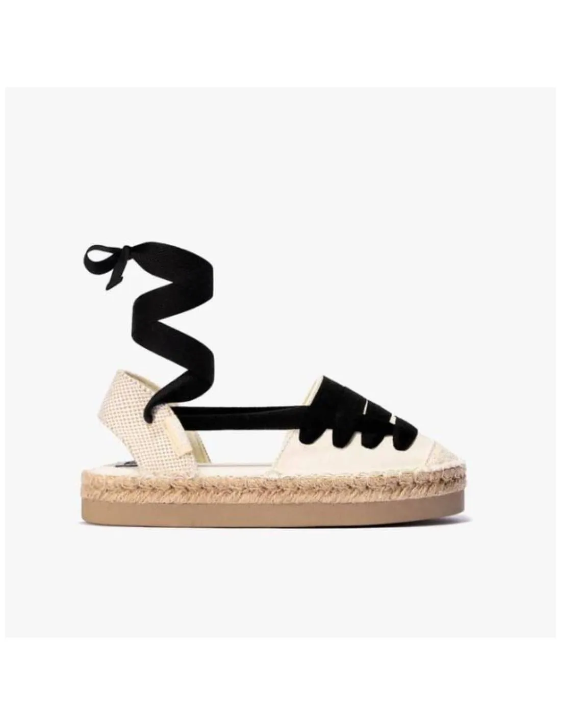B&W  SANDALIA ROMANA ESPARTO ATADA BEIGE NEGRO