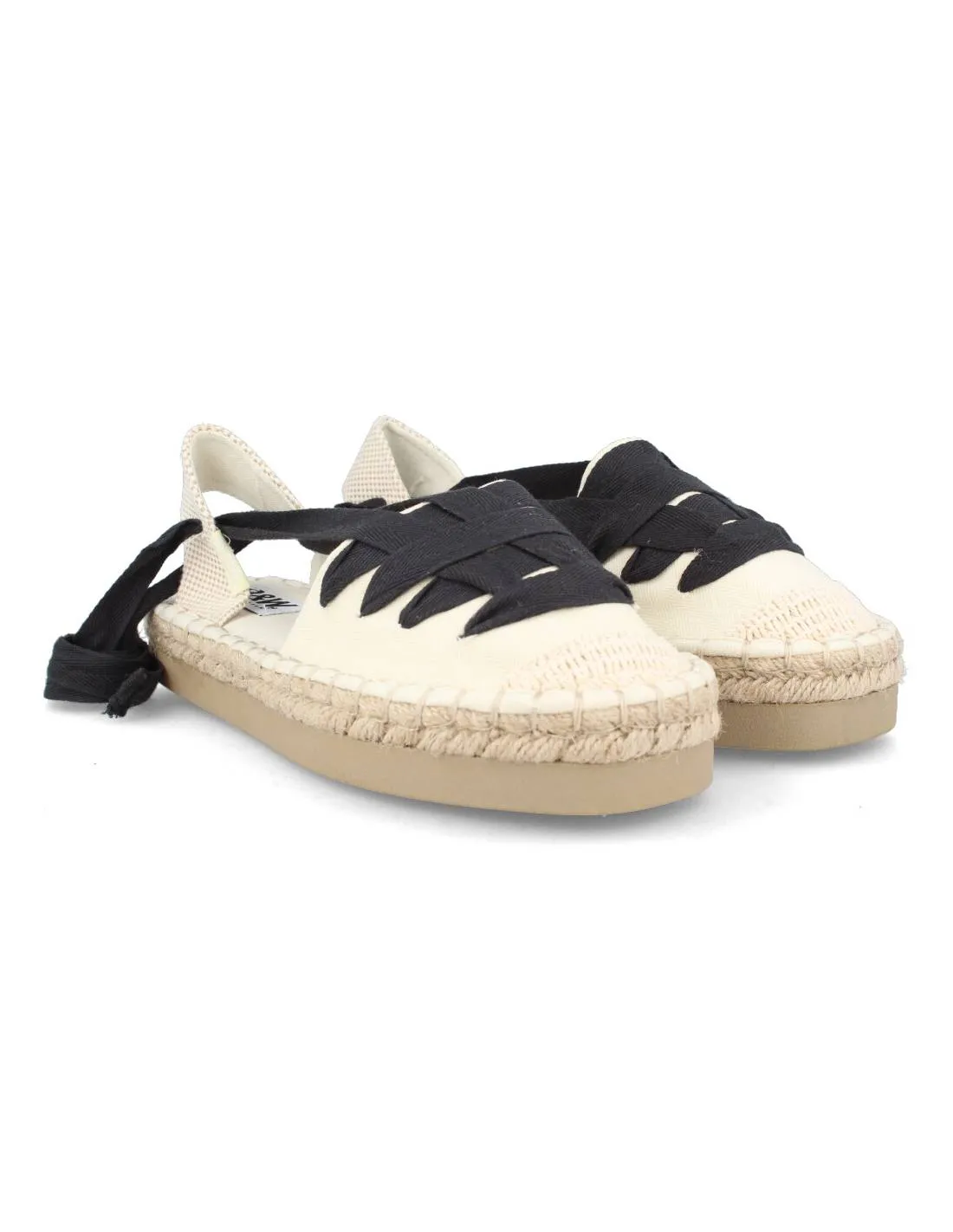 B&W  SANDALIA ROMANA ESPARTO ATADA BEIGE NEGRO