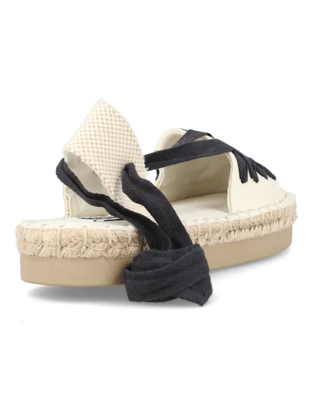 B&W  SANDALIA ROMANA ESPARTO ATADA BEIGE NEGRO