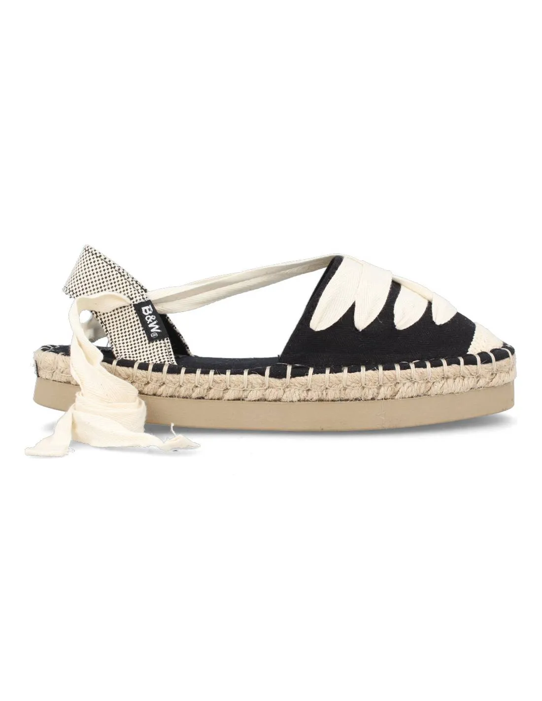 B&W  SANDALIA ROMANA ESPARTO ATADA NEGRO BEIGE
