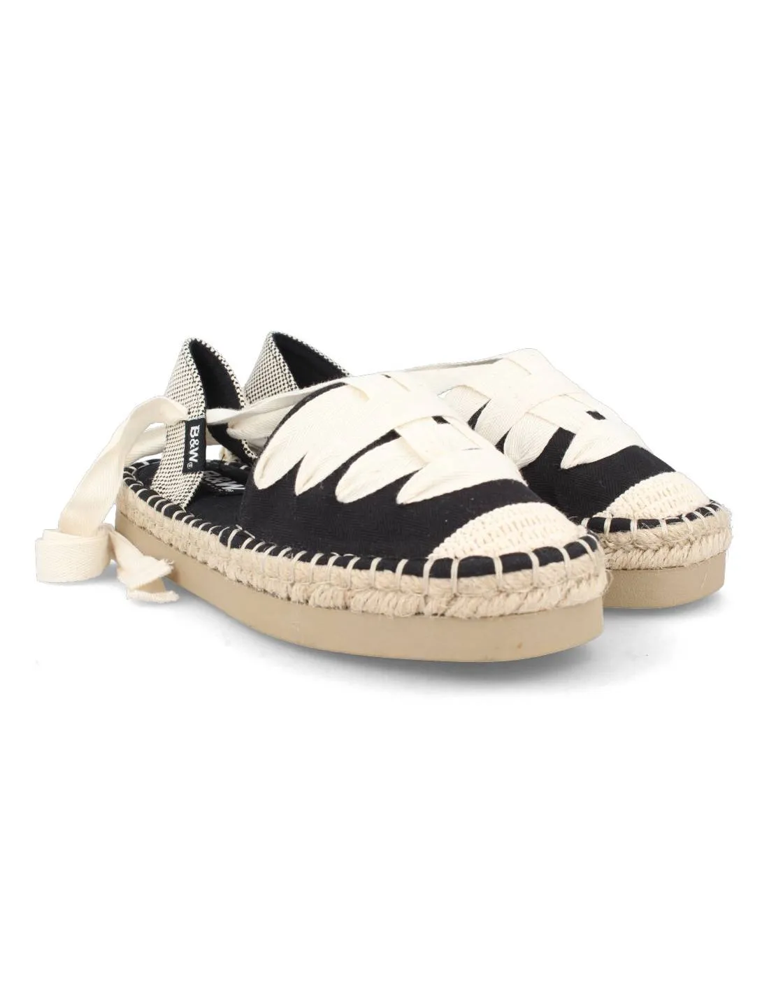 B&W  SANDALIA ROMANA ESPARTO ATADA NEGRO BEIGE