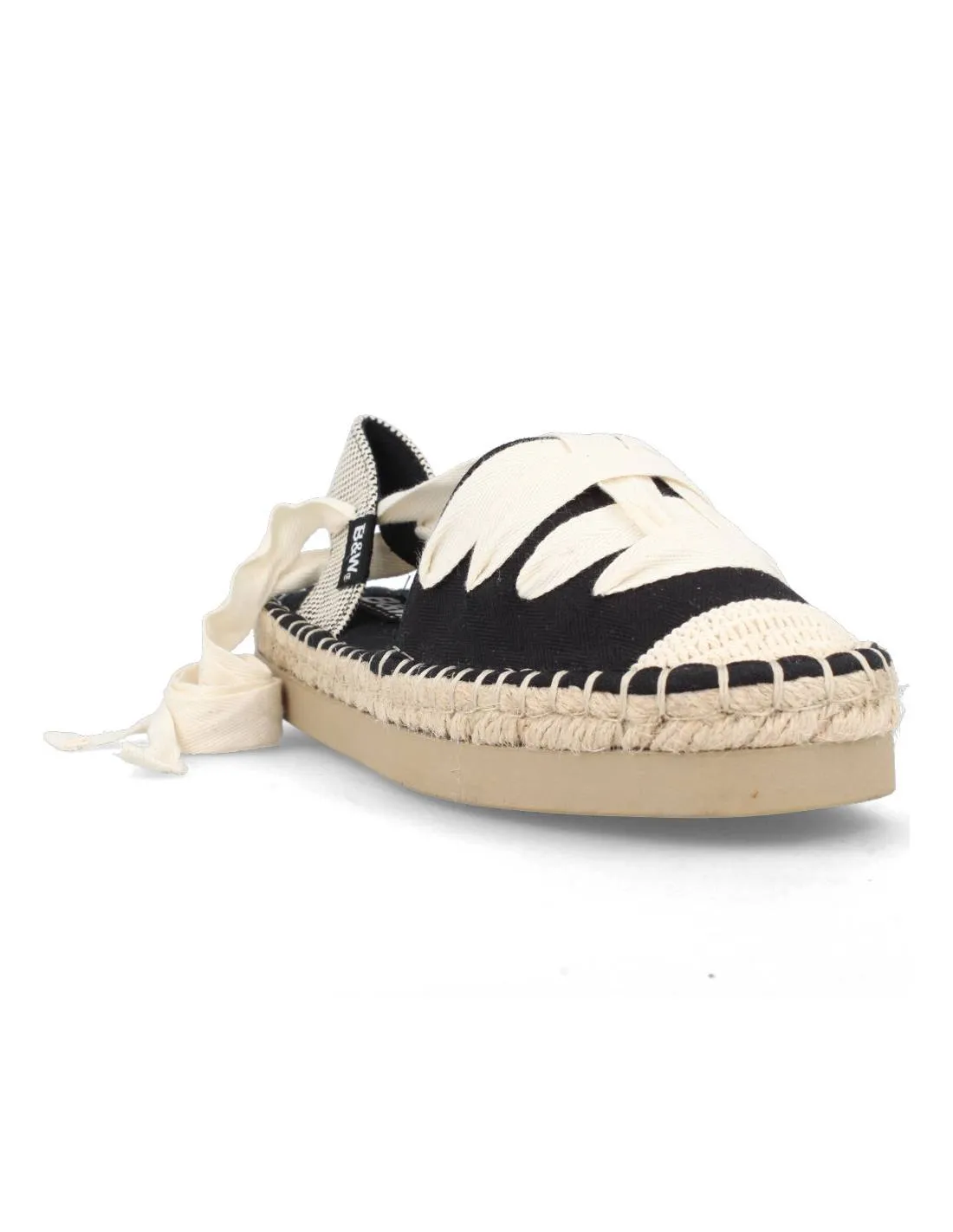 B&W  SANDALIA ROMANA ESPARTO ATADA NEGRO BEIGE
