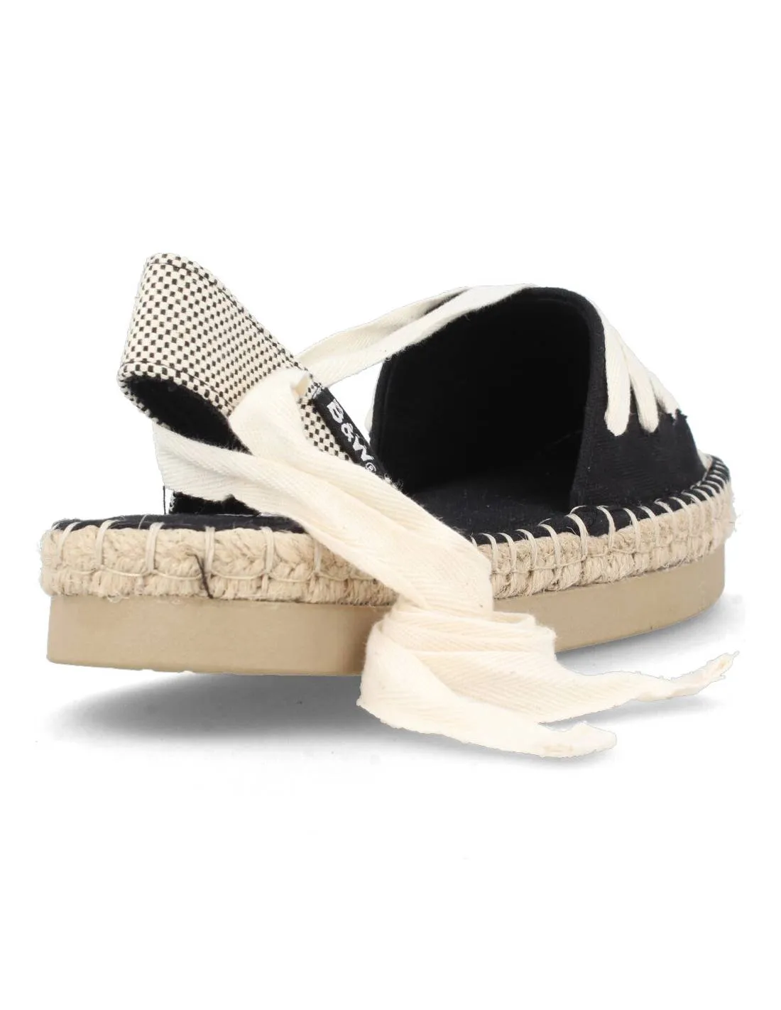 B&W  SANDALIA ROMANA ESPARTO ATADA NEGRO BEIGE
