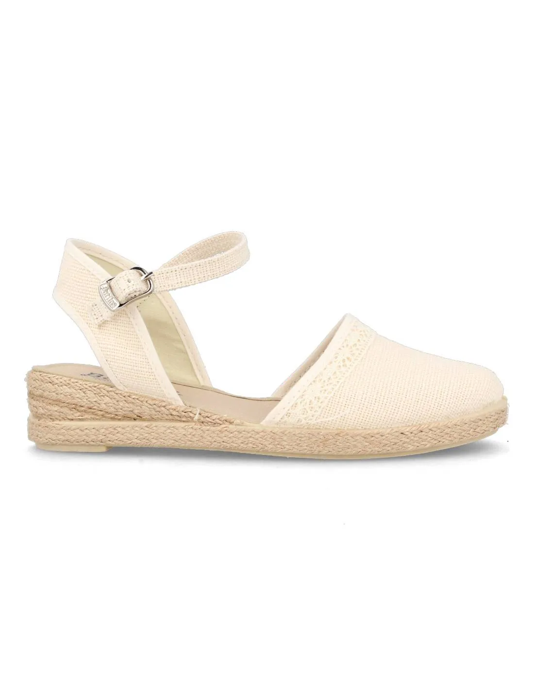 BATILAS  VALENCIANA CUñA HEBILLA BEIGE