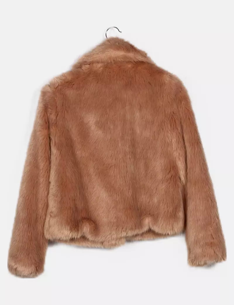 Bershka Abrigo beige texturizado