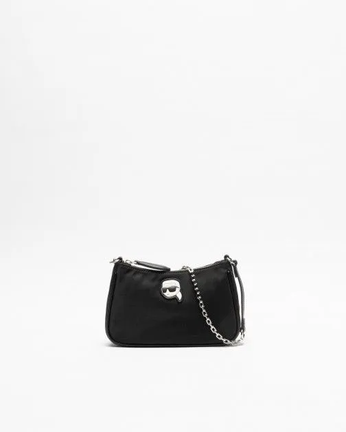 Bolso de hombro Karl Lagerfeld K/Ikonik 2.0 Nylon SM Zip SB Negro