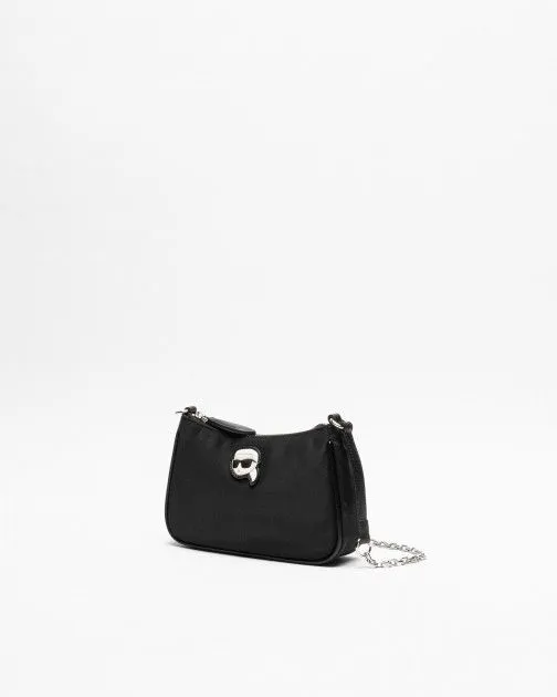 Bolso de hombro Karl Lagerfeld K/Ikonik 2.0 Nylon SM Zip SB Negro
