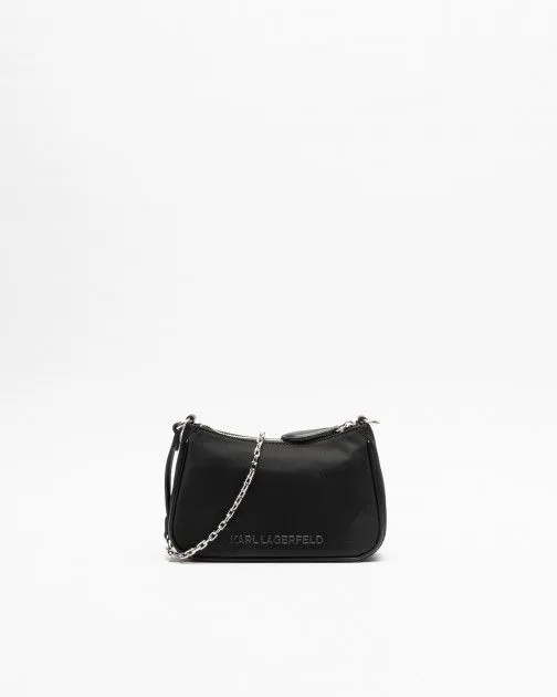 Bolso de hombro Karl Lagerfeld K/Ikonik 2.0 Nylon SM Zip SB Negro
