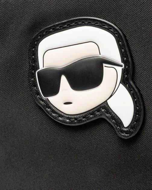 Bolso de hombro Karl Lagerfeld K/Ikonik 2.0 Nylon SM Zip SB Negro