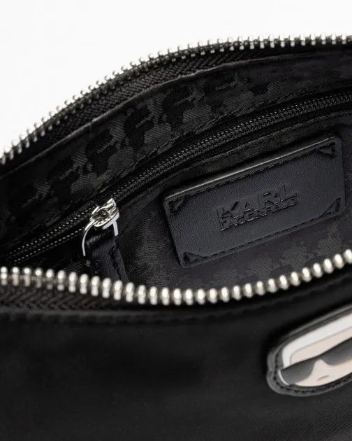 Bolso de hombro Karl Lagerfeld K/Ikonik 2.0 Nylon SM Zip SB Negro
