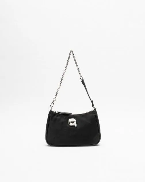 Bolso de hombro Karl Lagerfeld K/Ikonik 2.0 Nylon SM Zip SB Negro