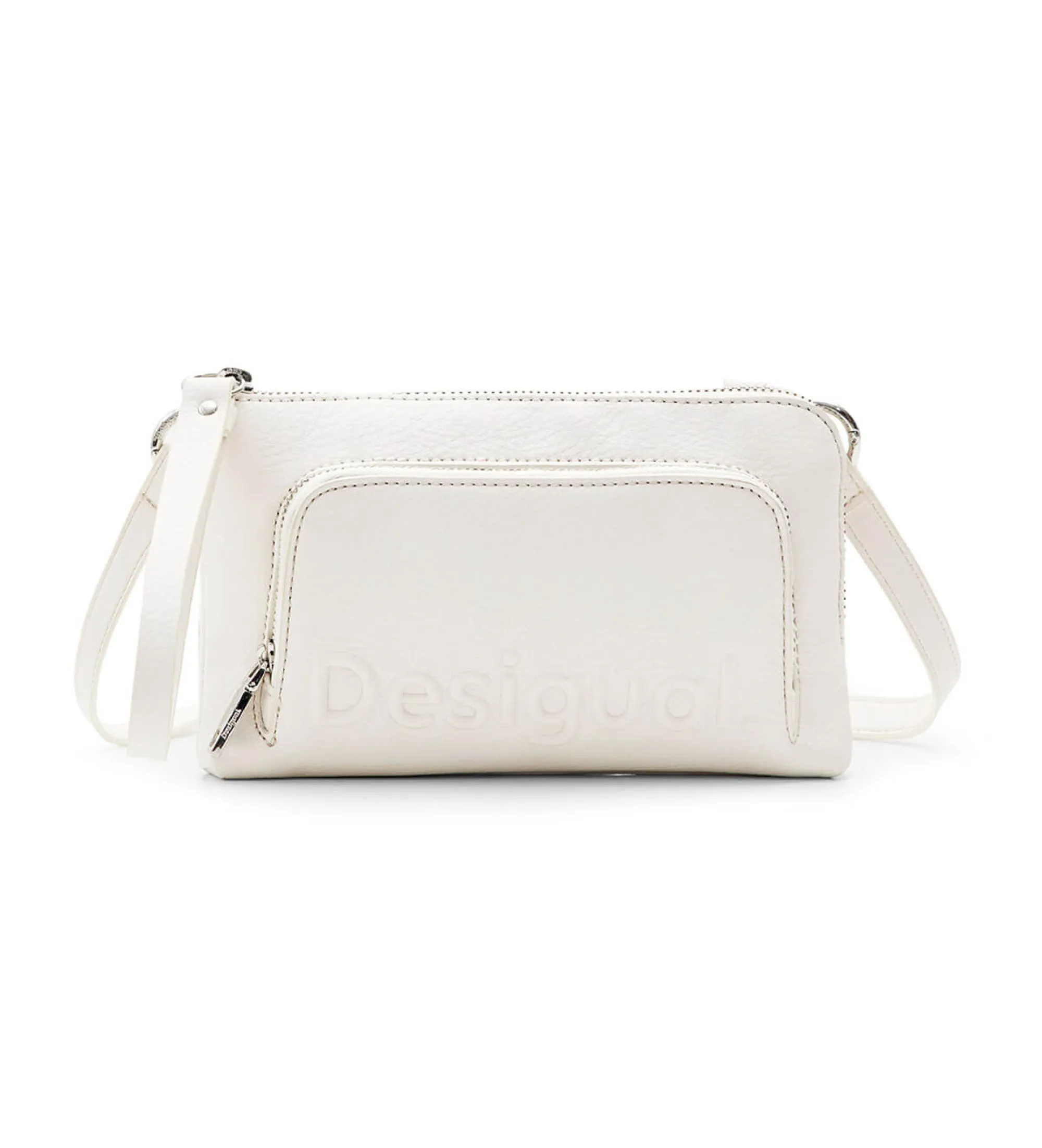 Bolso mini logo blanco roto