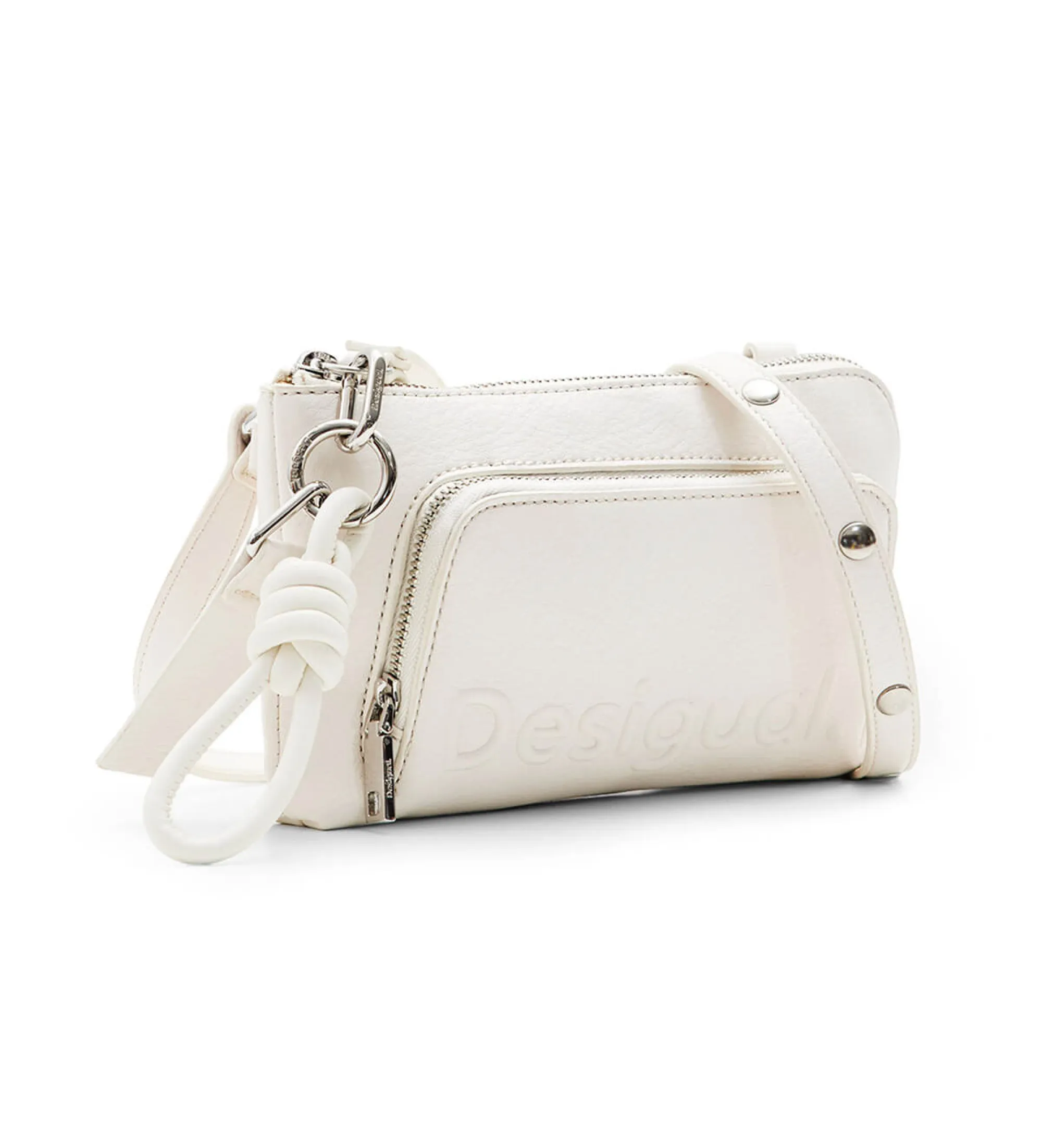 Bolso mini logo blanco roto