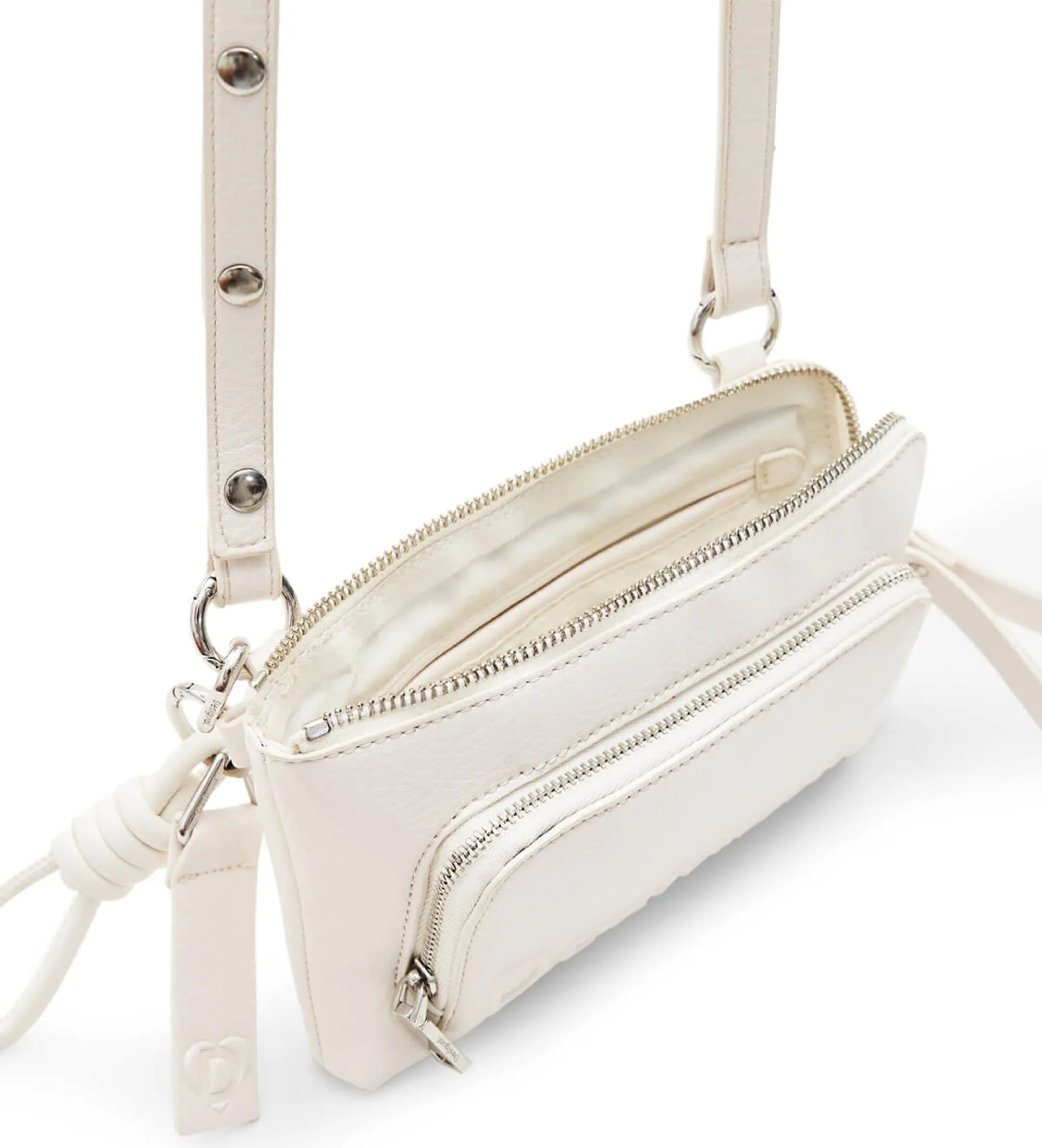 Bolso mini logo blanco roto