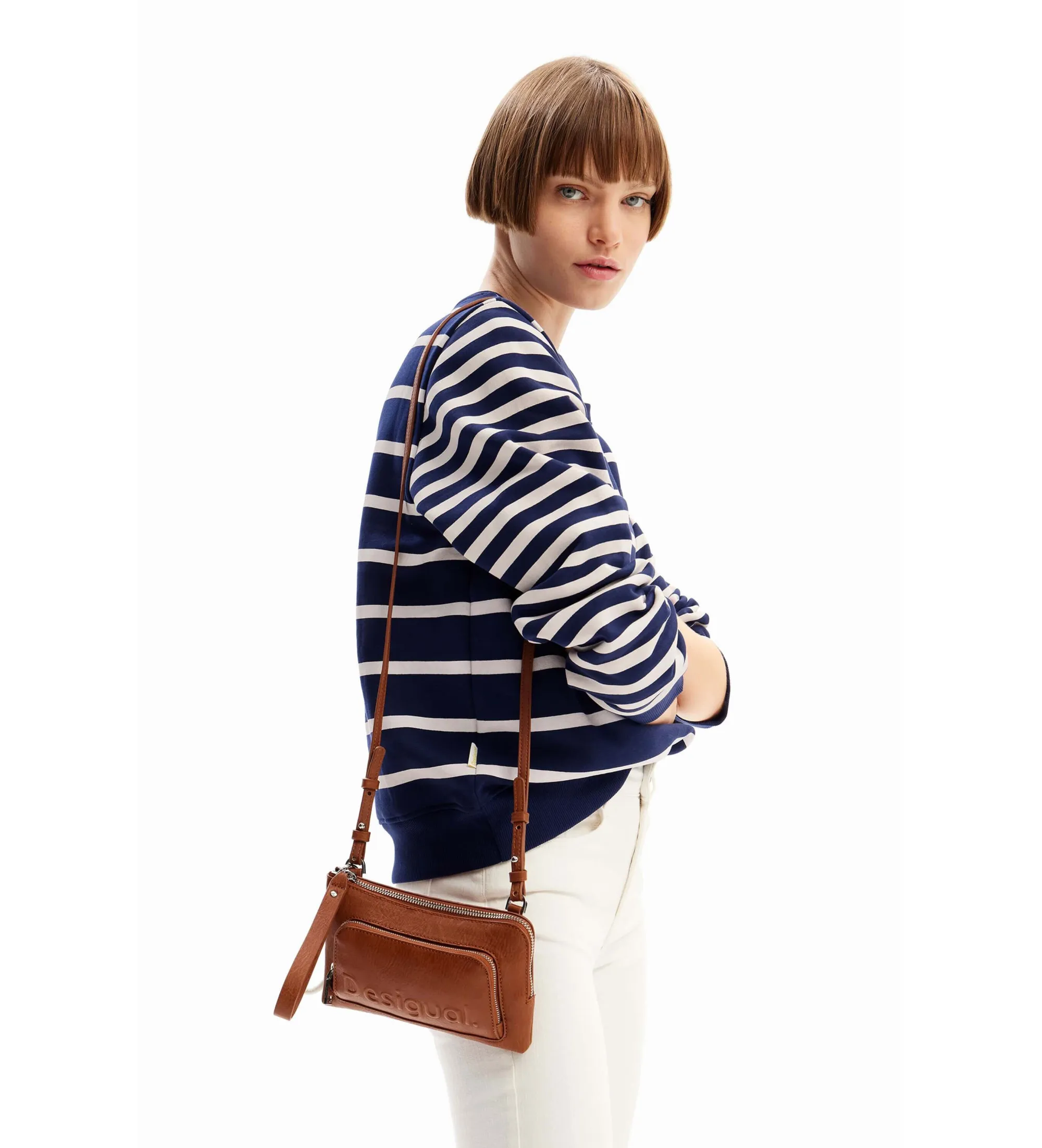 Bolso mini logo marrón