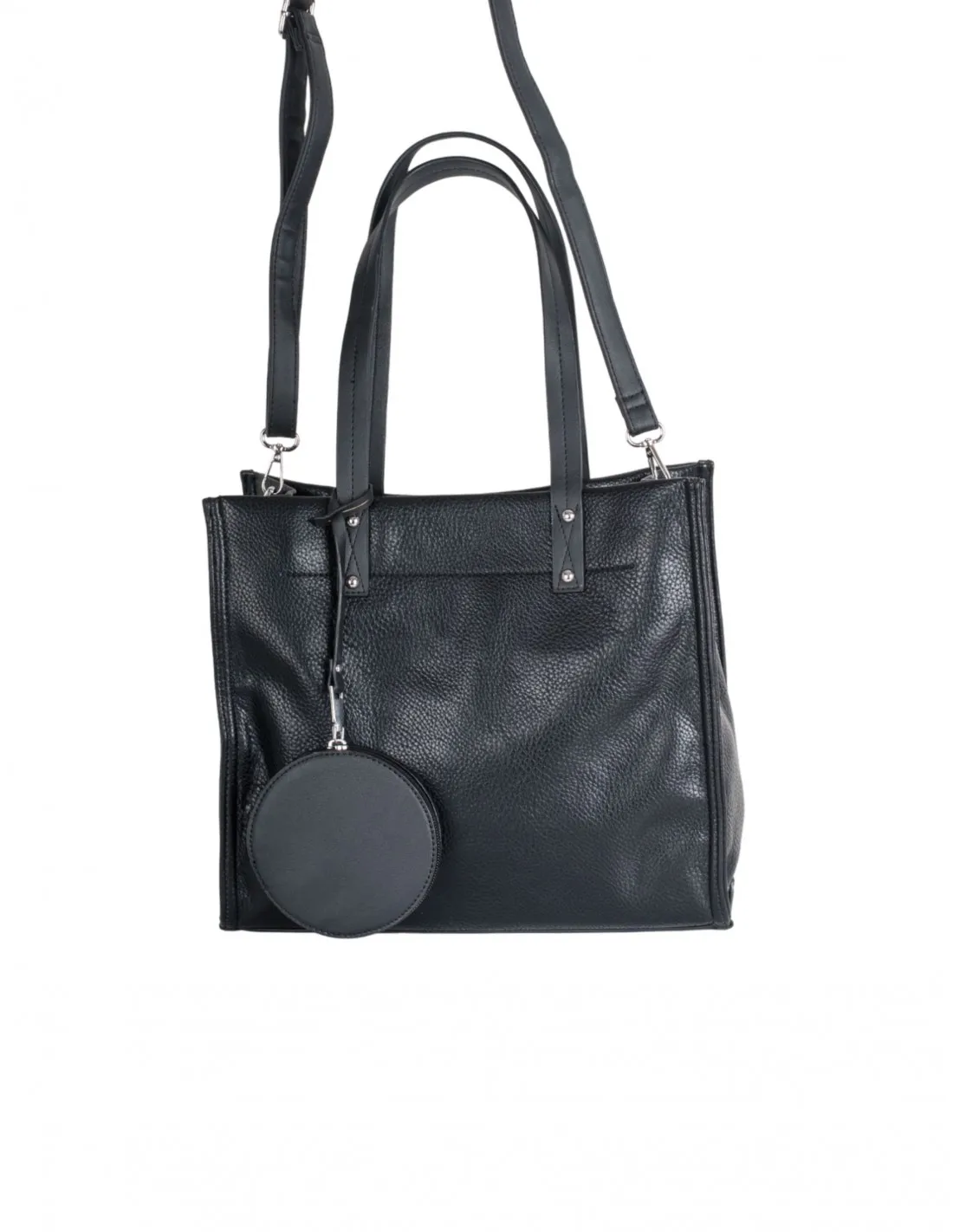 Bolso Shopper Negro Con Monedero