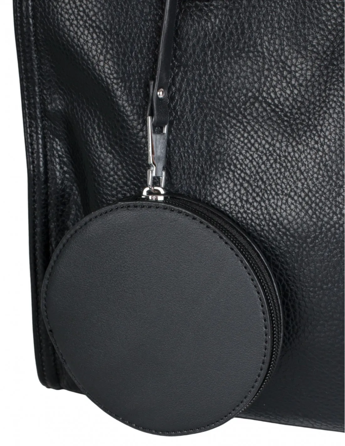 Bolso Shopper Negro Con Monedero