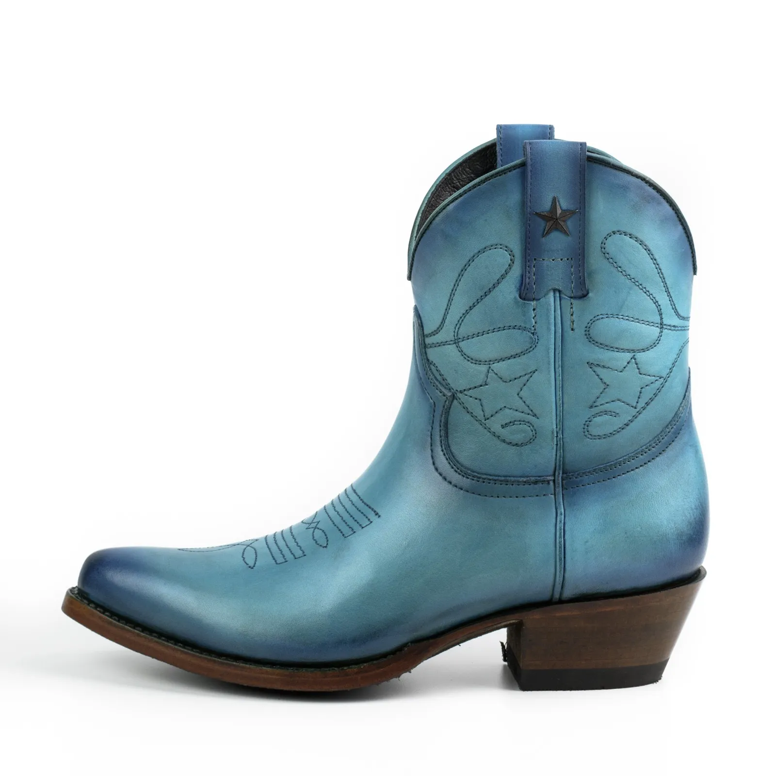 Bota cowboy azul señora
