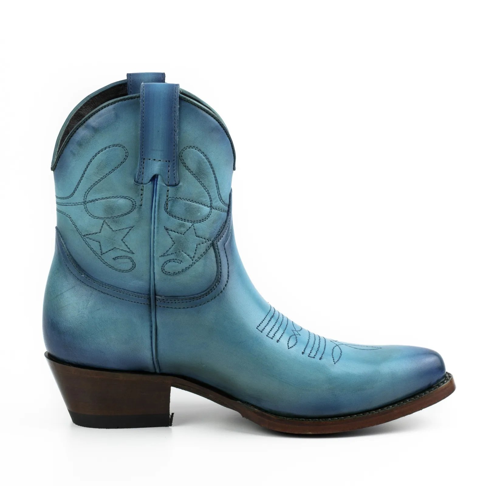 Bota cowboy azul señora
