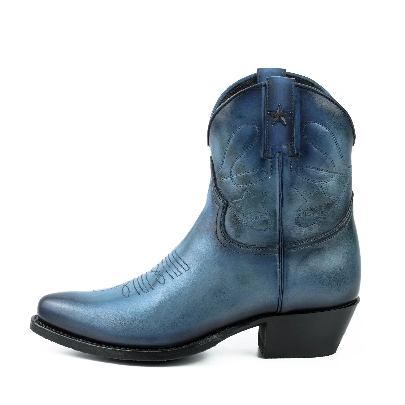 Bota cowboy azul señora
