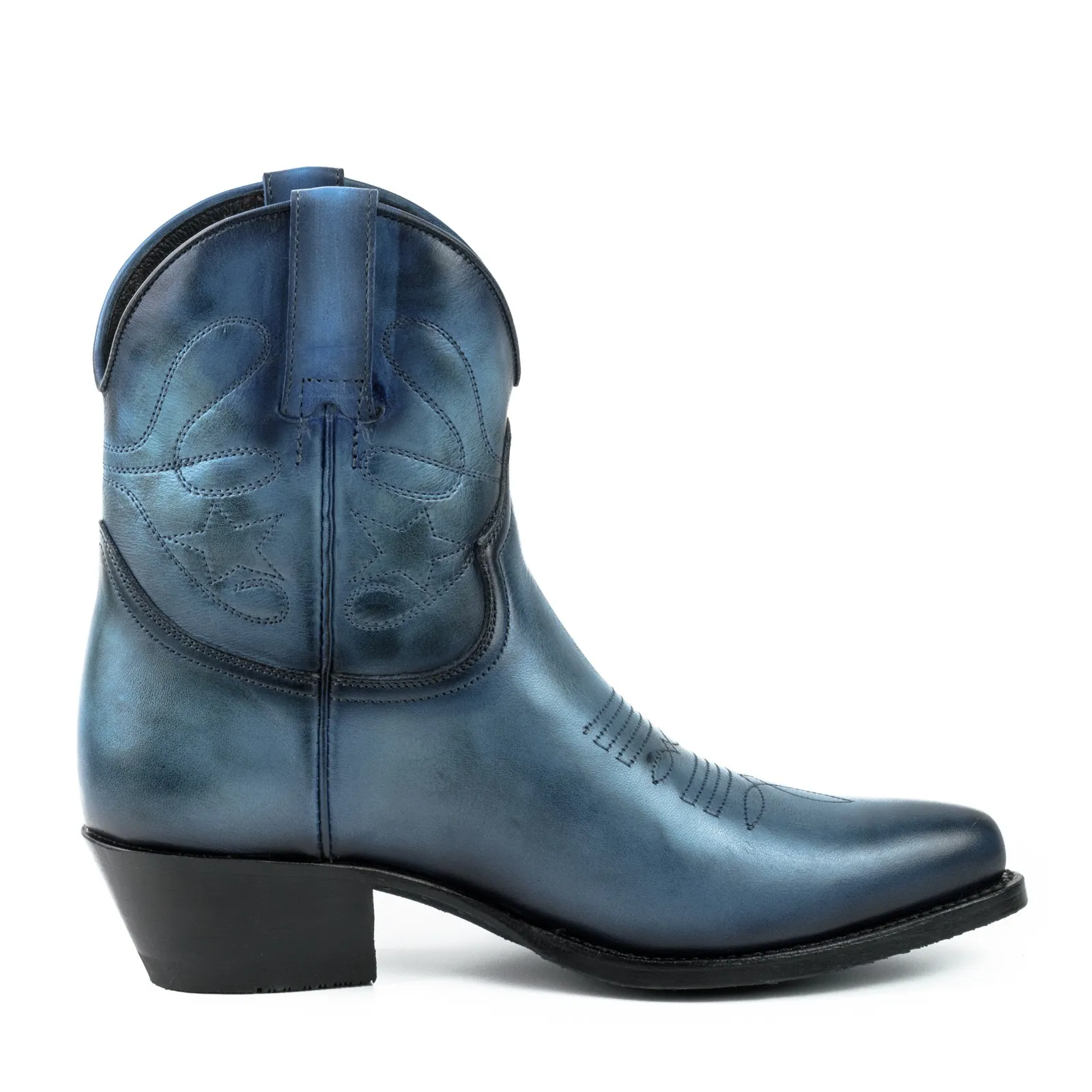 Bota cowboy azul señora
