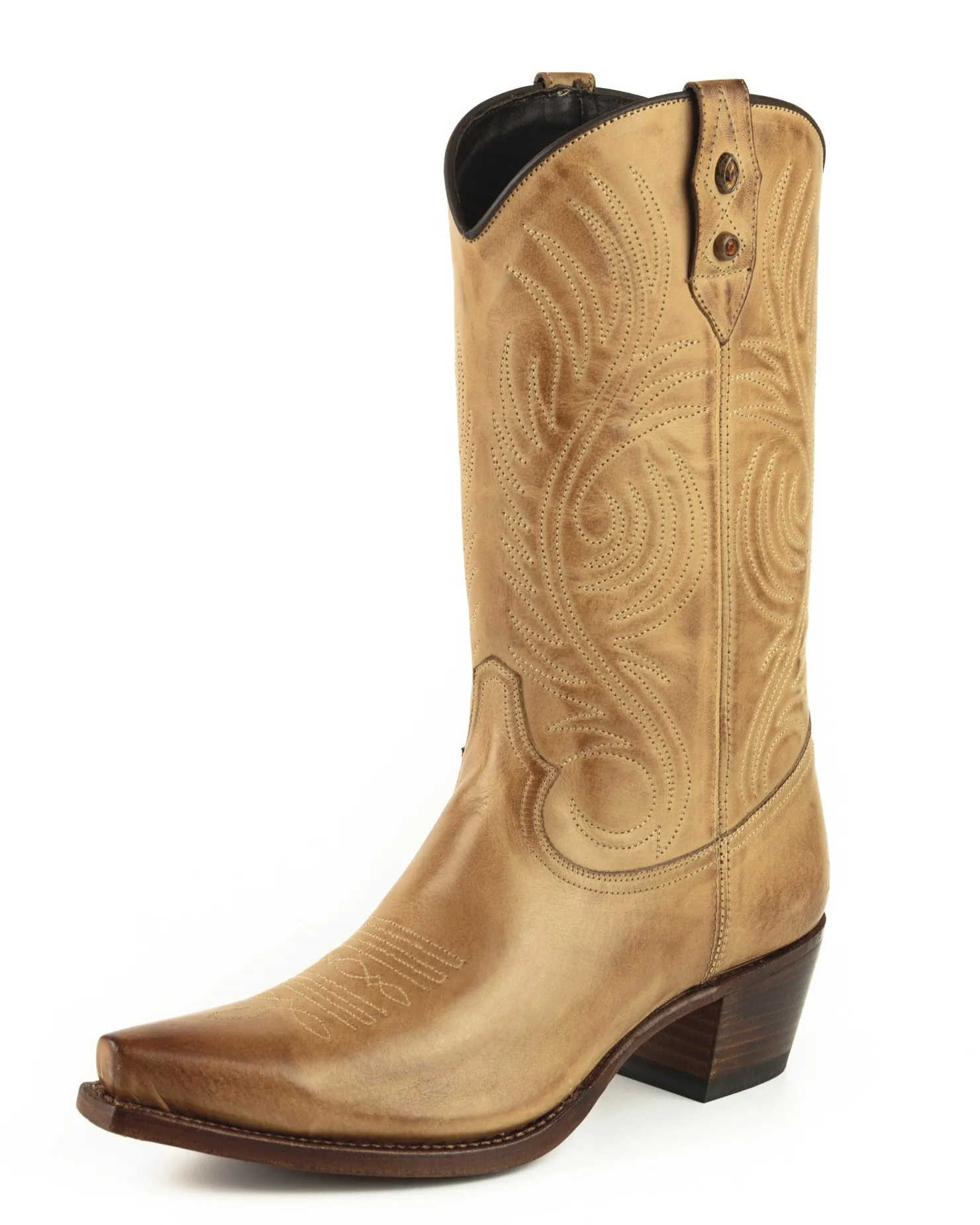 Bota cowboy beige vintage  mujer
