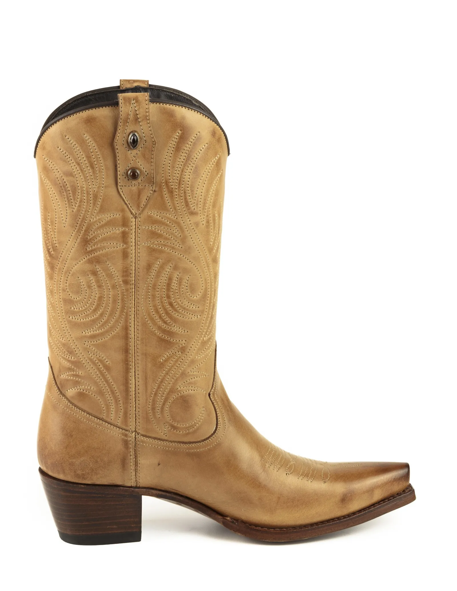 Bota cowboy beige vintage  mujer
