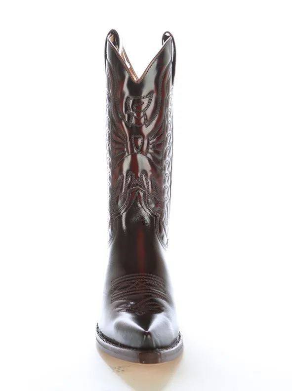 Bota cowboy piel granate
