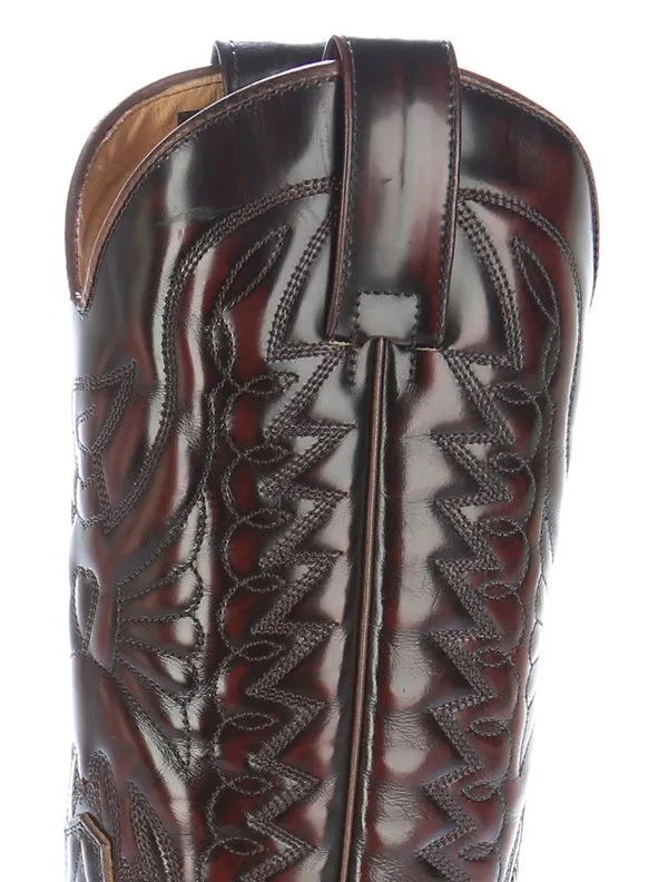 Bota cowboy piel granate
