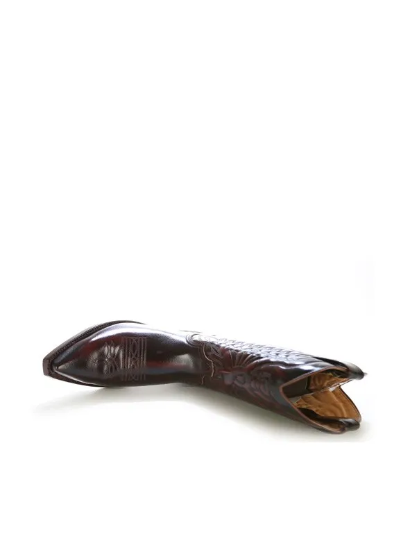 Bota cowboy piel granate
