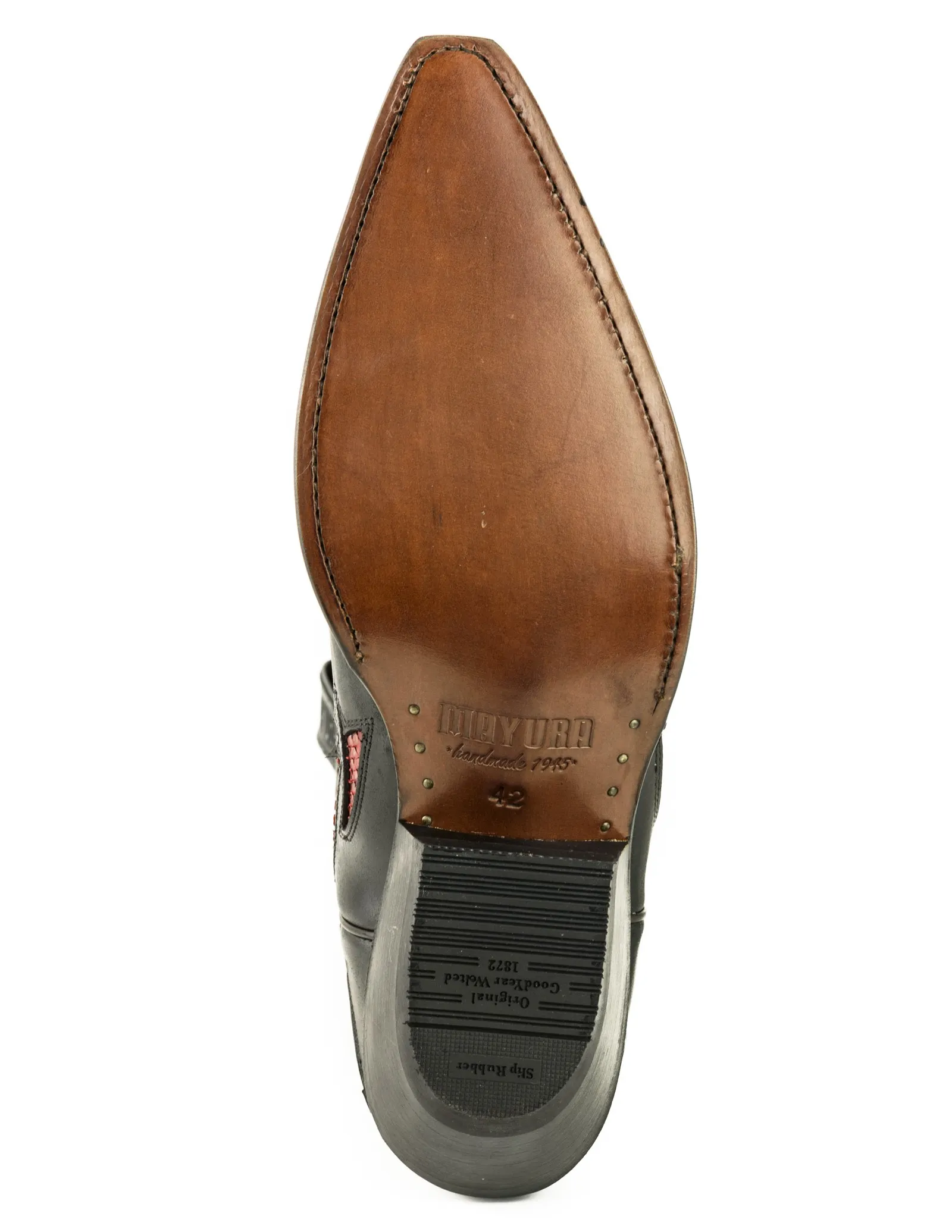 Bota cowboy serpiente negro y rojo
