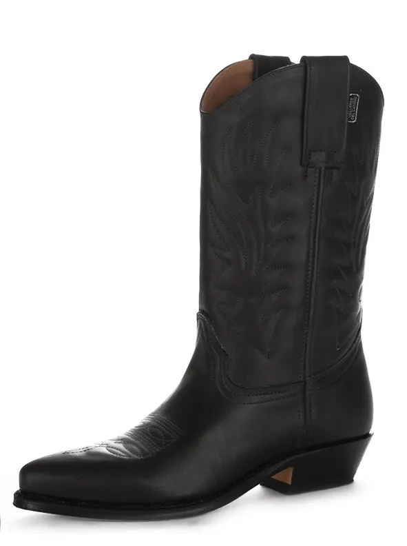 Bota vaquera piel negra
