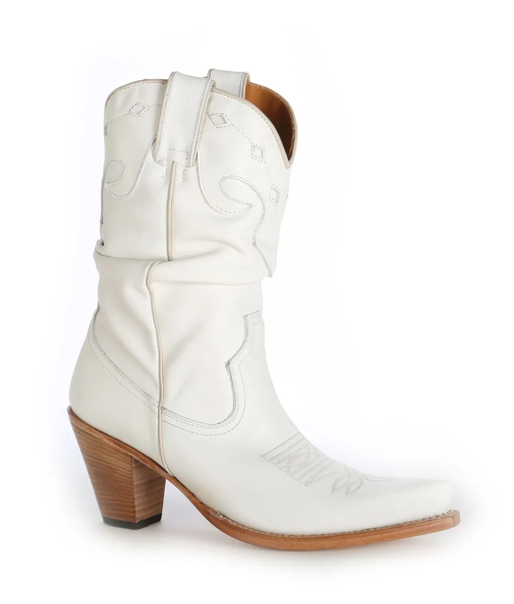 Botas cowboy blanca piel
