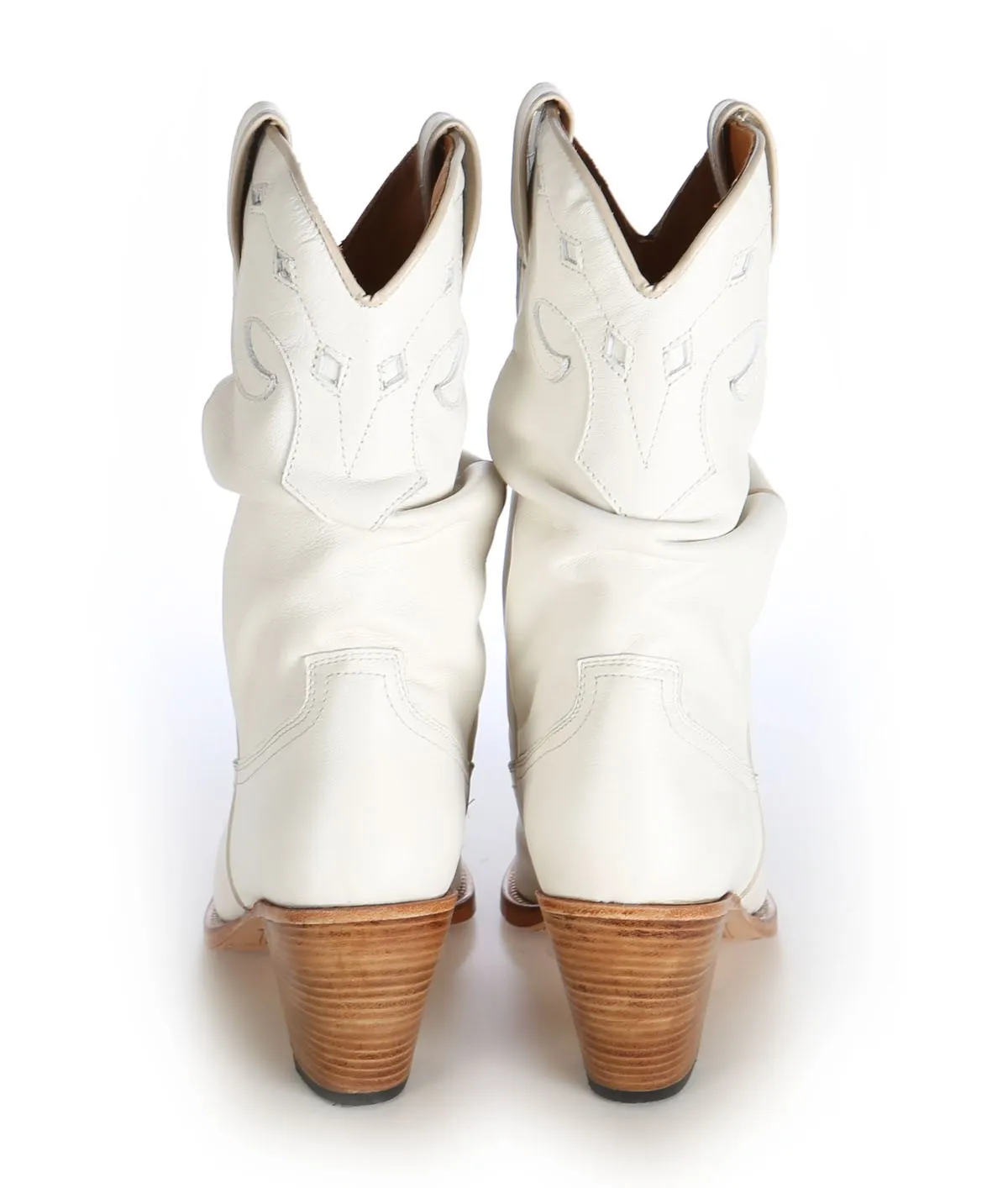 Botas cowboy blanca piel

