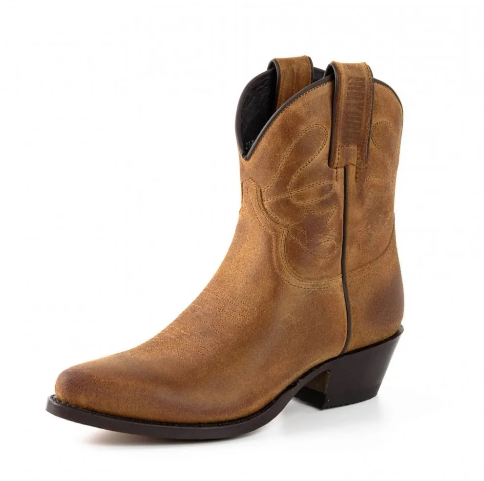 Botin cowboy camel mujer
