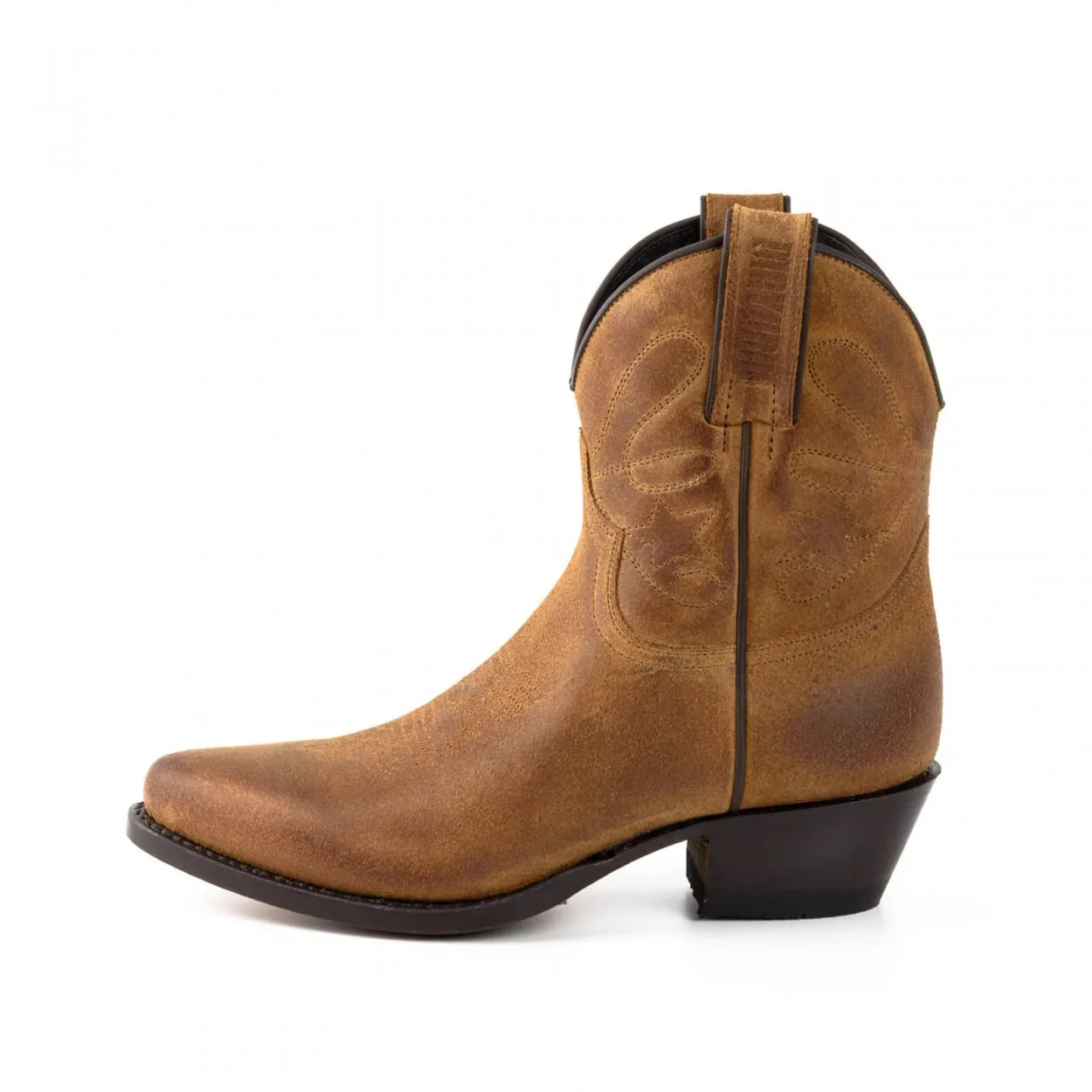 Botin cowboy camel mujer
