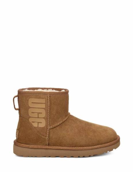 botín ugg classic mini rubber logo camel