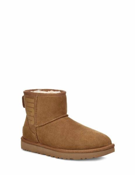 botín ugg classic mini rubber logo camel