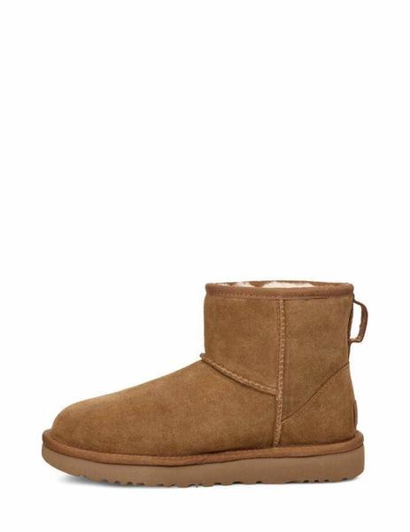 botín ugg classic mini rubber logo camel