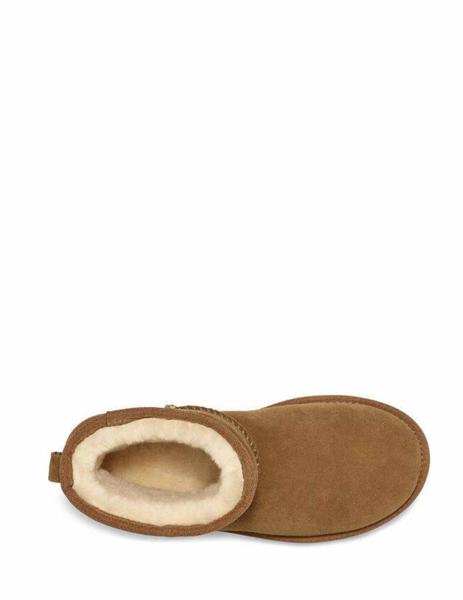 botín ugg classic mini rubber logo camel