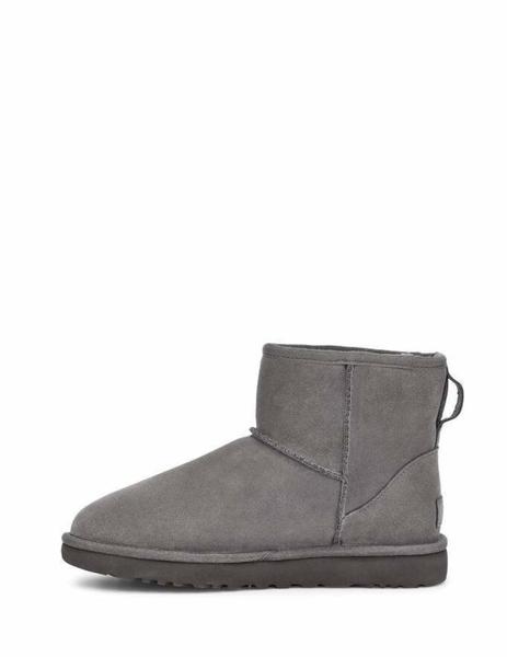 botín ugg classic mini rubber logo gris