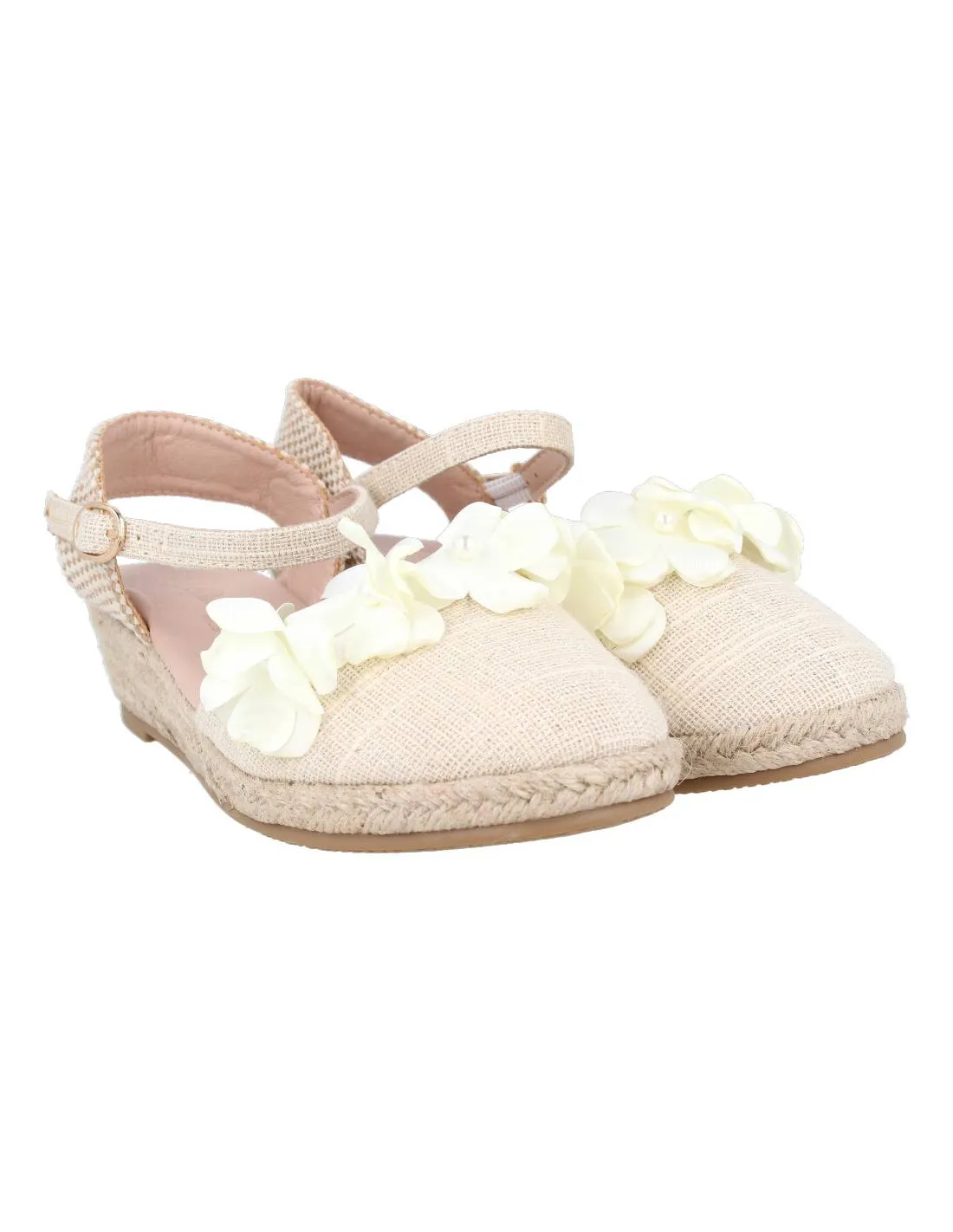 BUBBLE KIDS VALENCIANA CUñA FLORES HEBILLA BEIGE