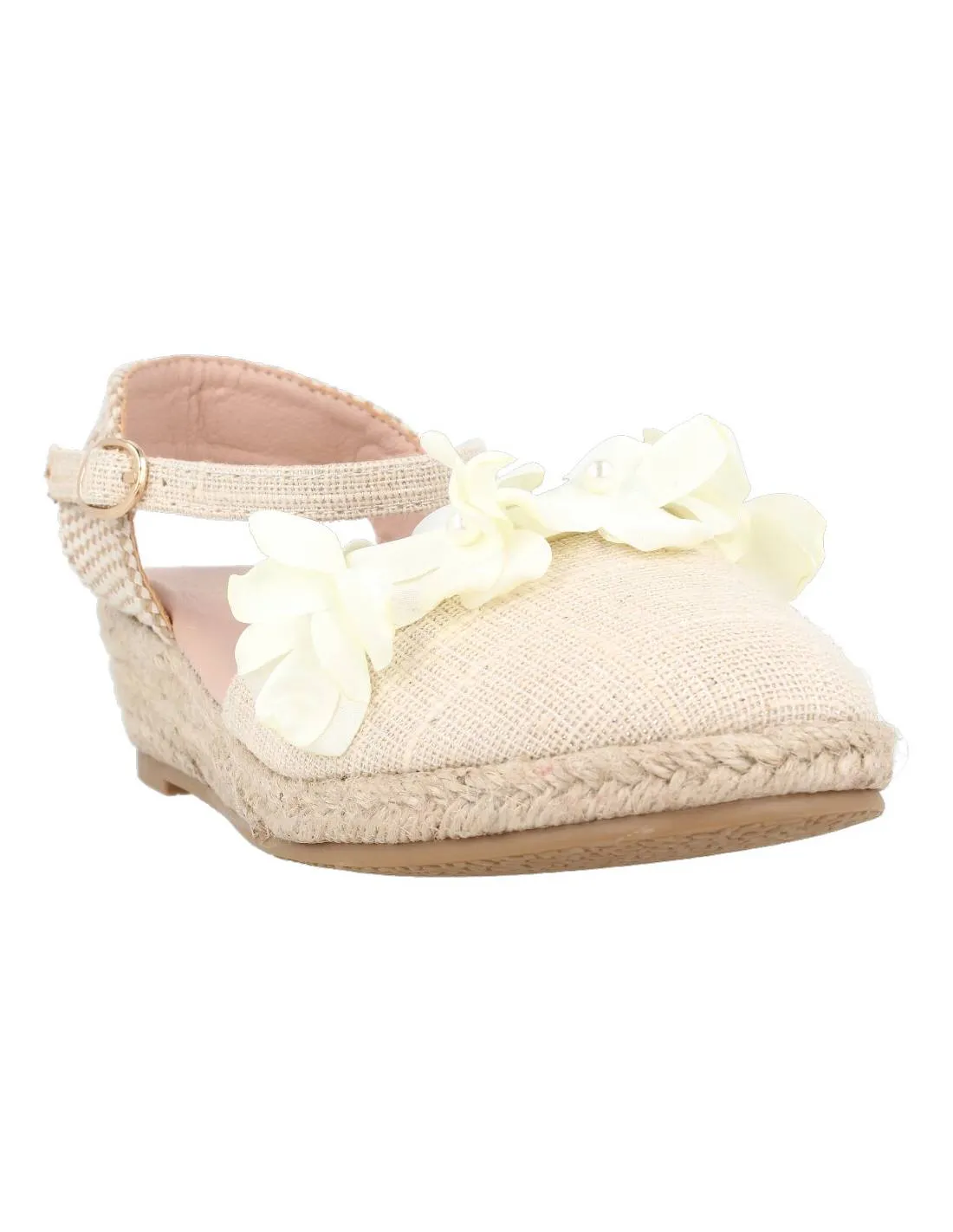 BUBBLE KIDS VALENCIANA CUñA FLORES HEBILLA BEIGE