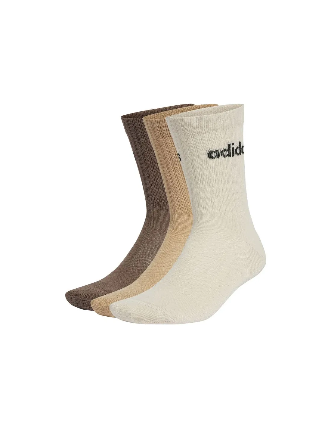 Calcetines adidas Linear Crew Cushioned 3 Pair Pack Infantil Marrón