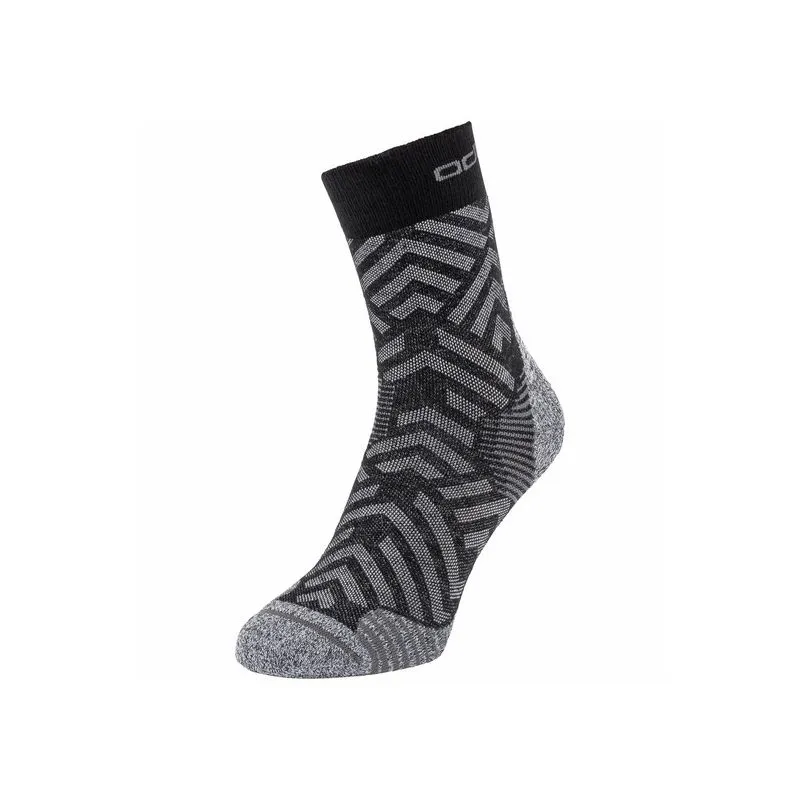 CALCETíN DE LONGITUD MEDIA ODLO CERAMICOOL HIKE GRAPHIC (NEGRO  ODLO STEEL GREY)