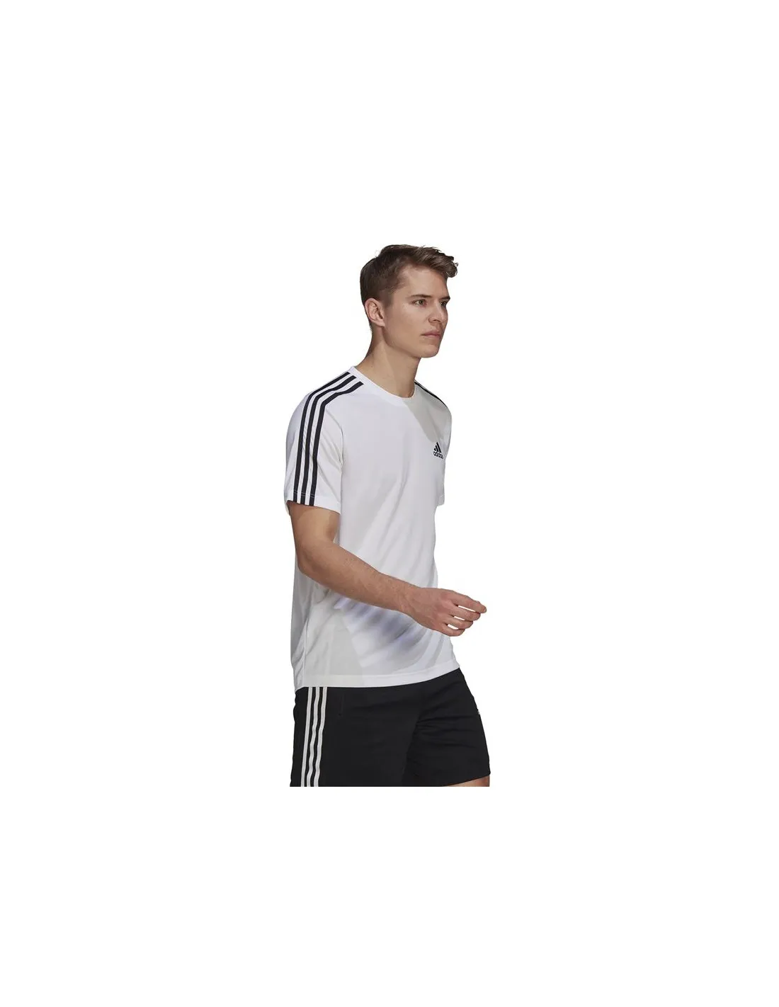 Camiseta Adidas Aeroready D2M Sport 3 Bandas M White